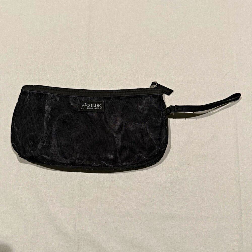 Ion Color Brilliance Black Cosmetic Makeup Bag Wristlet Zip Pouch Travel